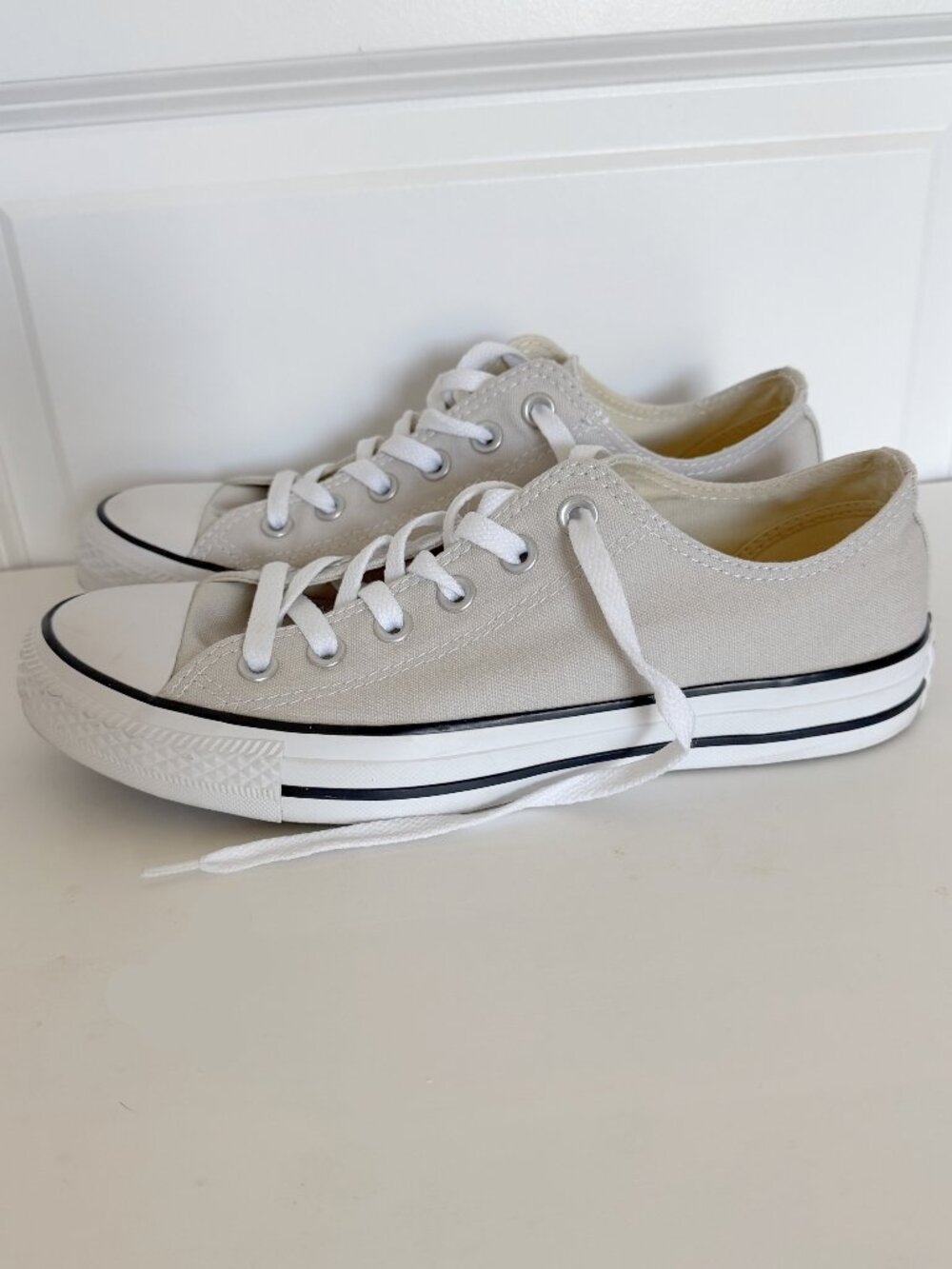 Converse All Star Low Top Sneakers in Pale Putty - Women's Sz 9/Men's Sz 7 - Picture 2 of 7